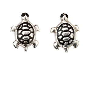 925 Sterling Silver Turtle Tortoise Stud Earrings FredBen Jewellery