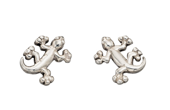 925 Sterling Silver Lizard Gecko Stud Earrings FredBen Jewellery