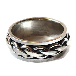 925 Sterling Silver Chain Spinner Ring FredBen Jewellery