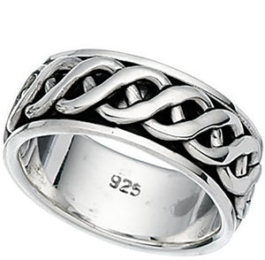 925 Sterling Silver Mens Celtic Rotating Spinner Ring FredBen Jewellery