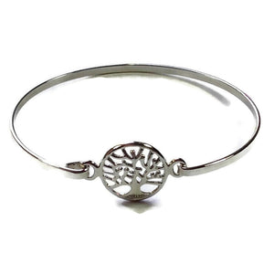 925 Sterling Silver Tree Of Life Hook Bangle FredBen Jewellery