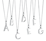 925 Sterling Silver Crystal Cubic Zirconia Initial Letter Pendant Necklaces A-Z FredBen Jewellery