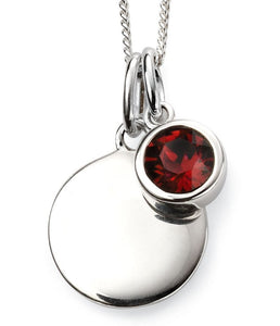  925 Sterling Silver January Birthstone Swarovski Crystal Garnet Necklace  FredBen Jewellery