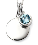 925 Sterling Silver March Birthstone Swarovski Crystal Necklace  FredBen Jewellery